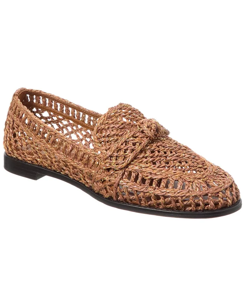 Alexandre Birman Raffia Penny Loafer Nocolor