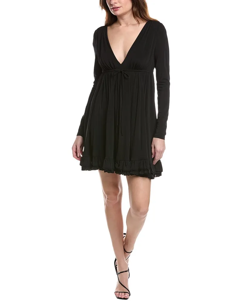 Rebecca Taylor Jersey Mini Dress Black