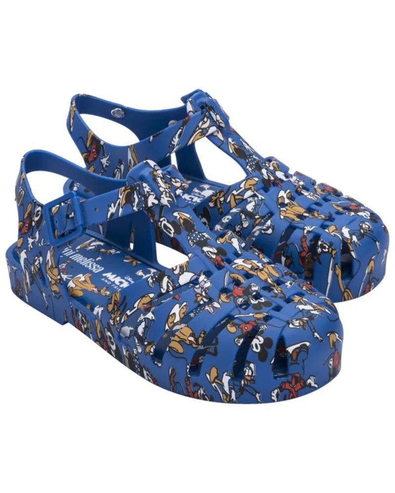 Melissa Mini Poss Print + Mickey & Friends Sandal Blue
