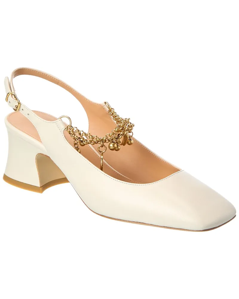Chloé Charms Leather Pump White