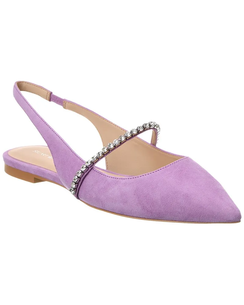 Stuart Weitzman Crystalline Suede Slingback Flat Purple