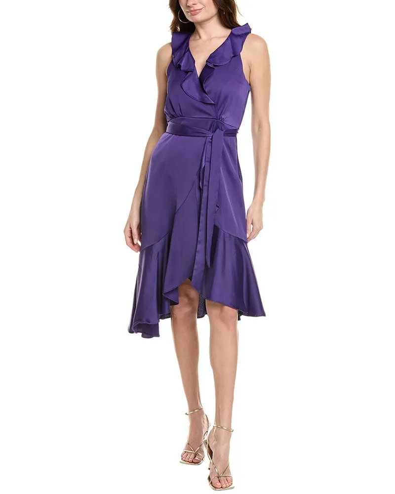 taylor Ruffle Midi Dress Purple