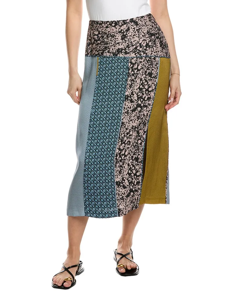 Derek Lam Laverne Slit Front Midi Skirt Blue