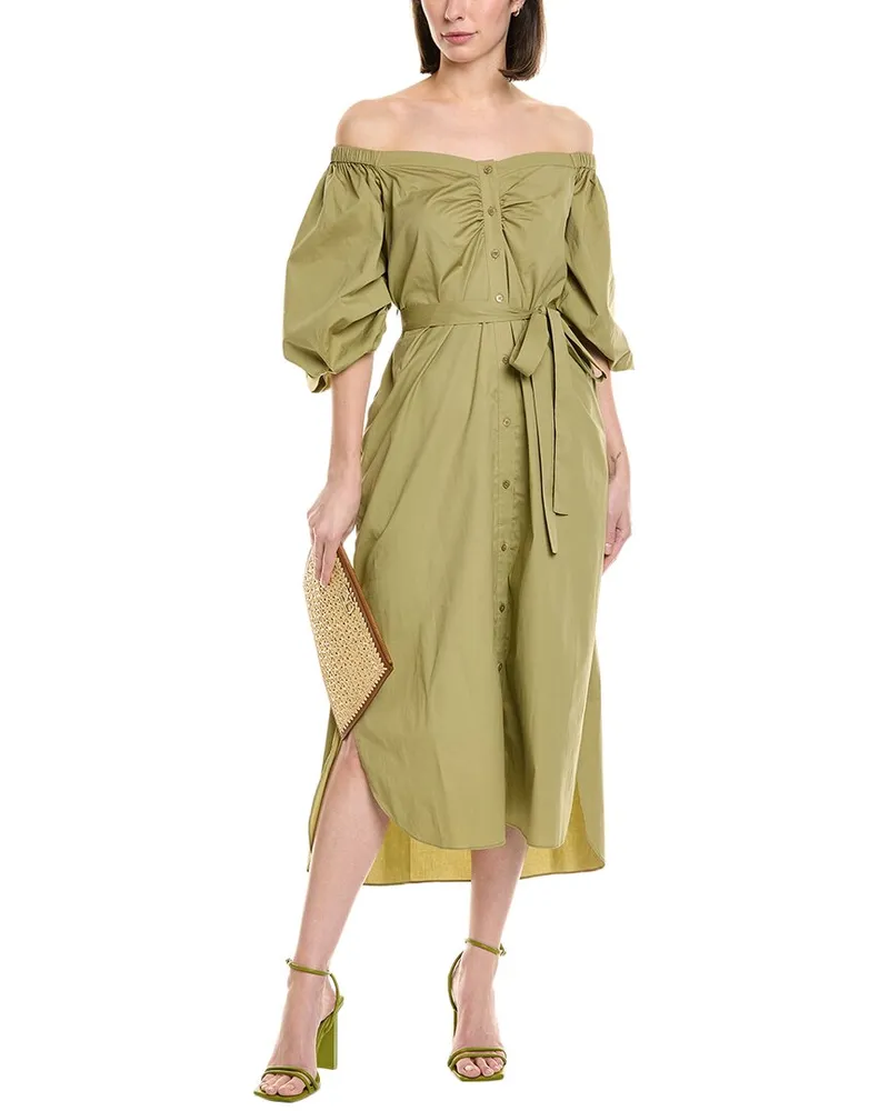 STAUD Reese Shirtdress Green