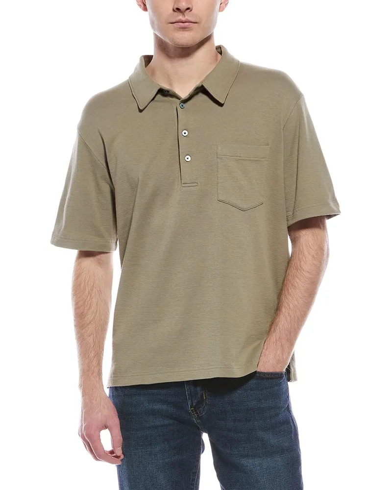 Frame Denim Duo Fold Polo Shirt Green