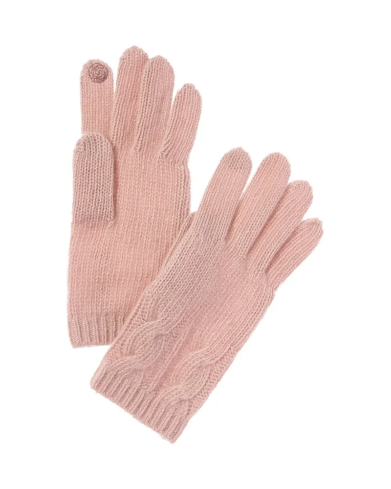 portolano  Cable Cashmere Tech Gloves Pink