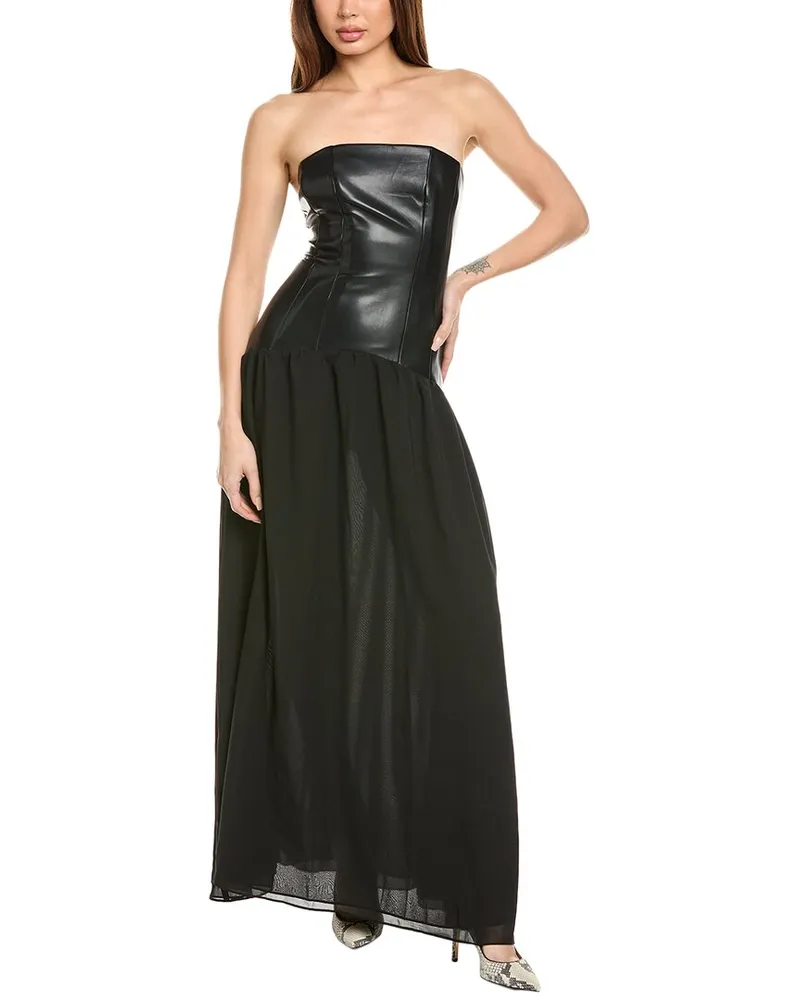 WeWoreWhat Strapless Corset Gown Black