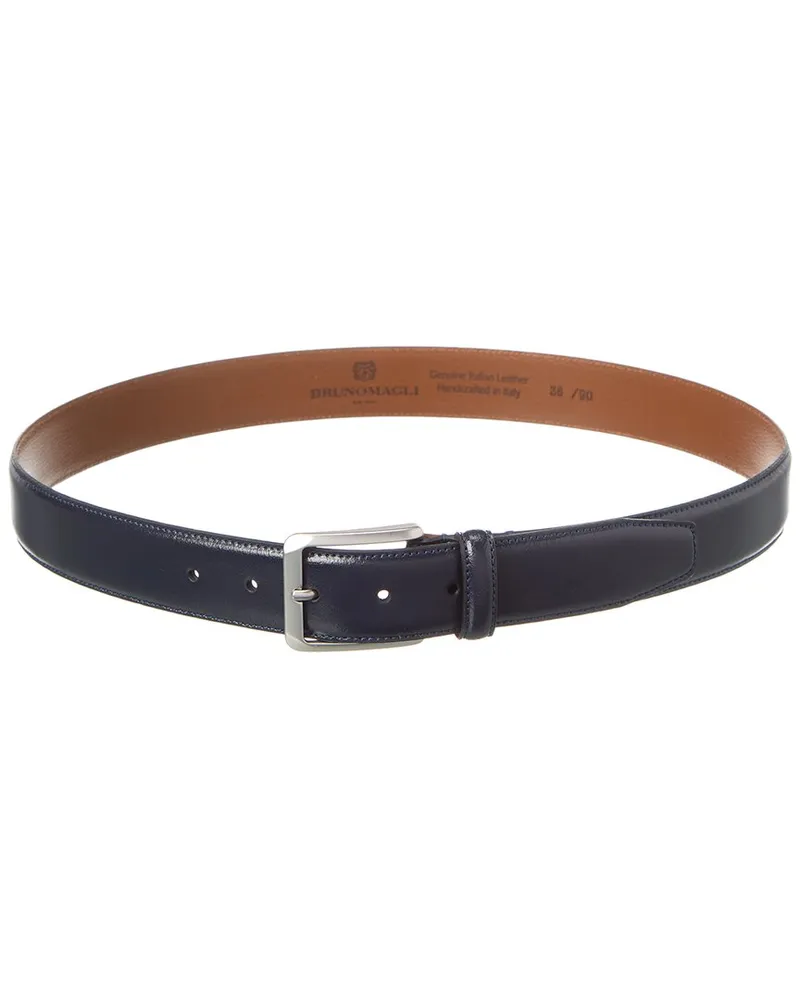 Bruno Magli Dante Leather Belt Blue