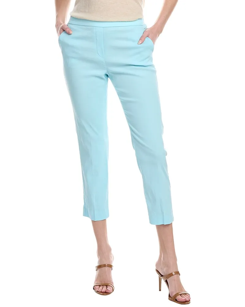Theory Treeca Linen-Blend Pull On Pant Blue