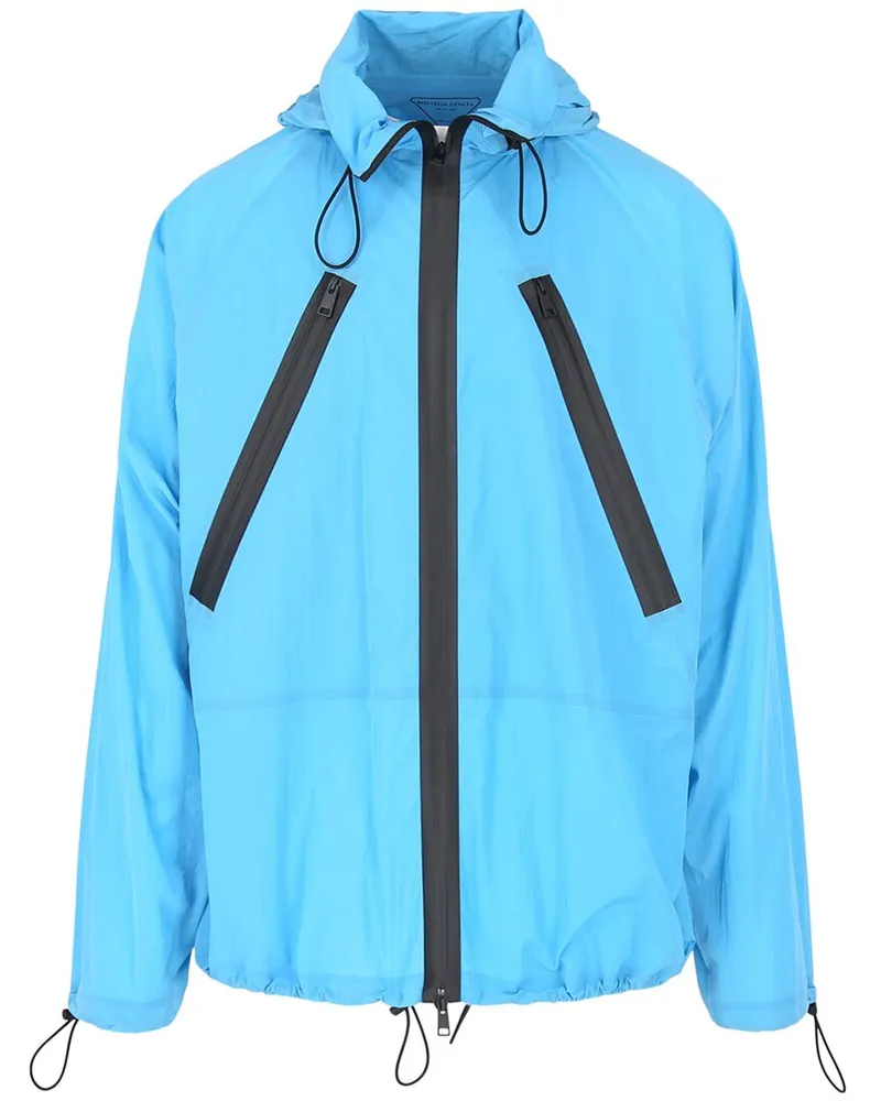 Bottega Veneta Hooded Zip Lightweight Jacket Blue