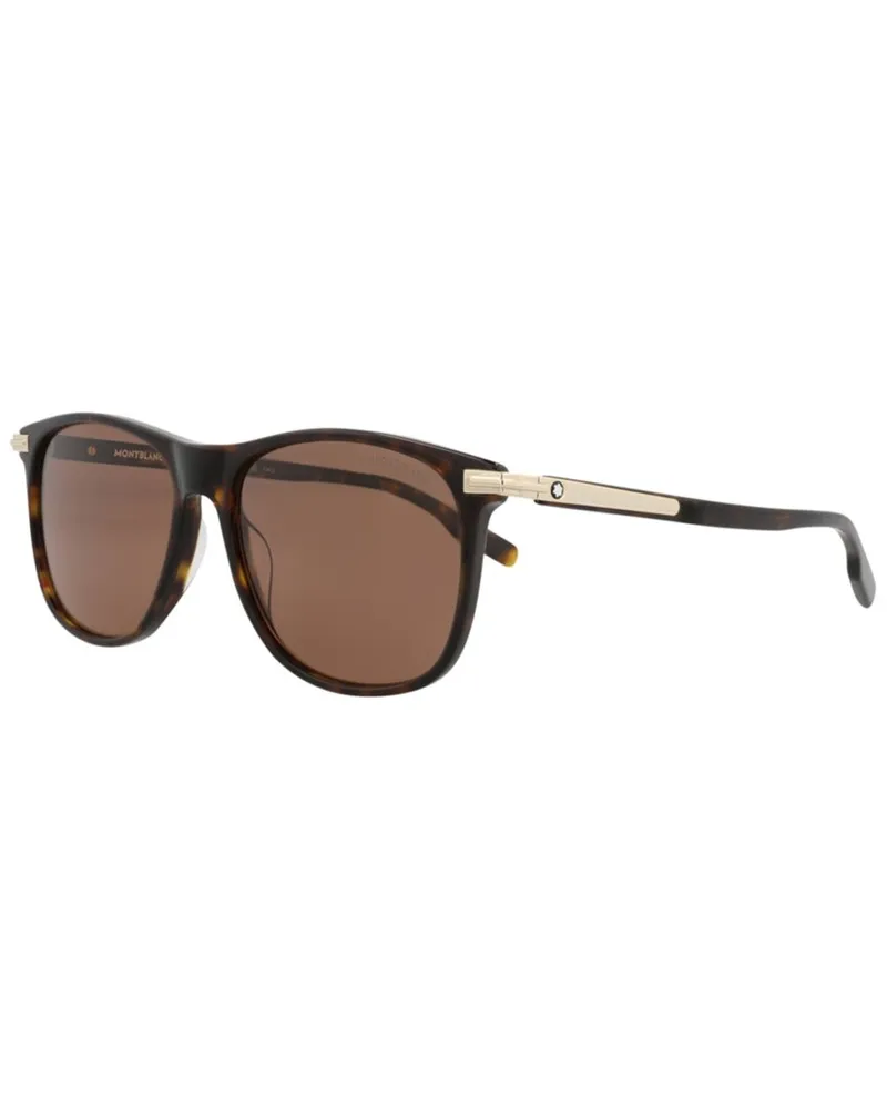 Montblanc Men's MB0216S 56mm Sunglasses Brown