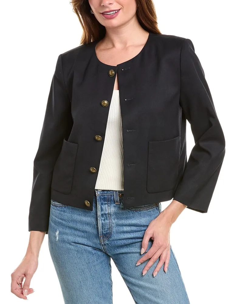 Frame Denim Wool-Blend Jacket Blue