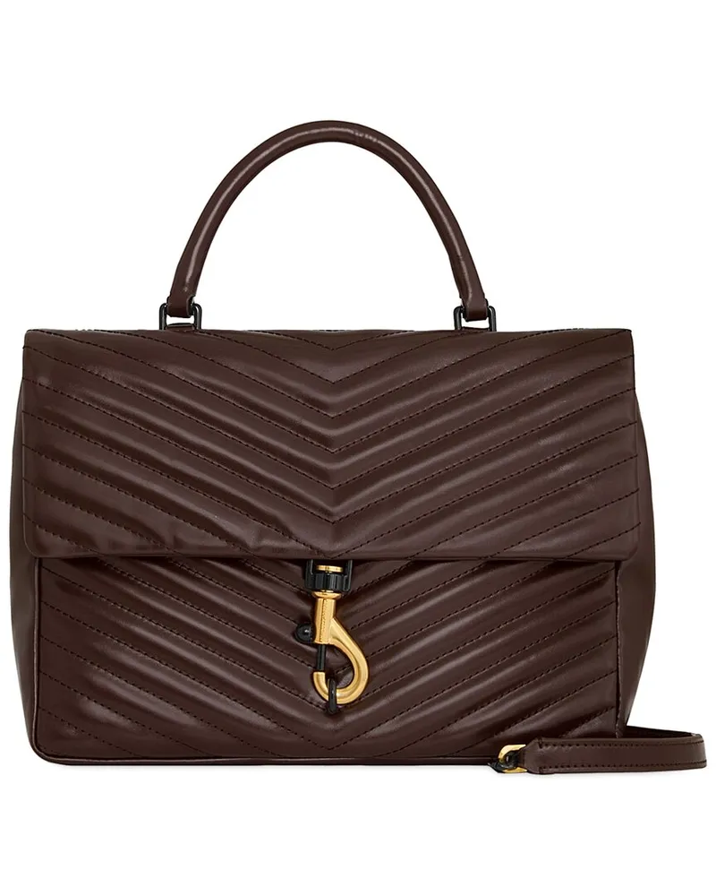 Rebecca Minkoff Edie Chevron Quilt Leather Shoulder Bag Red