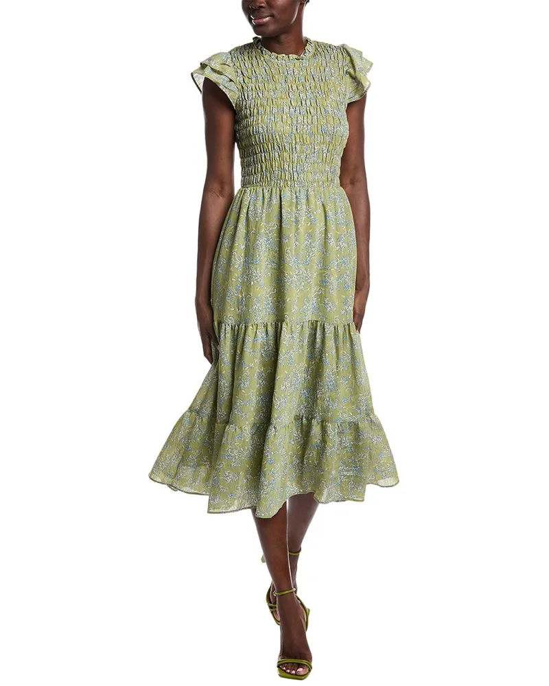 Sam Edelman Matilda Smocked Midi Dress Nocolor