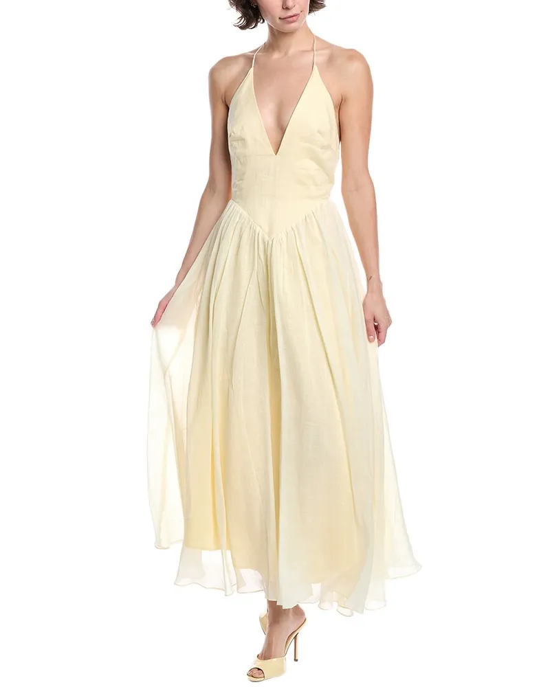 Bardot Arletha Halter Maxi Dress Yellow