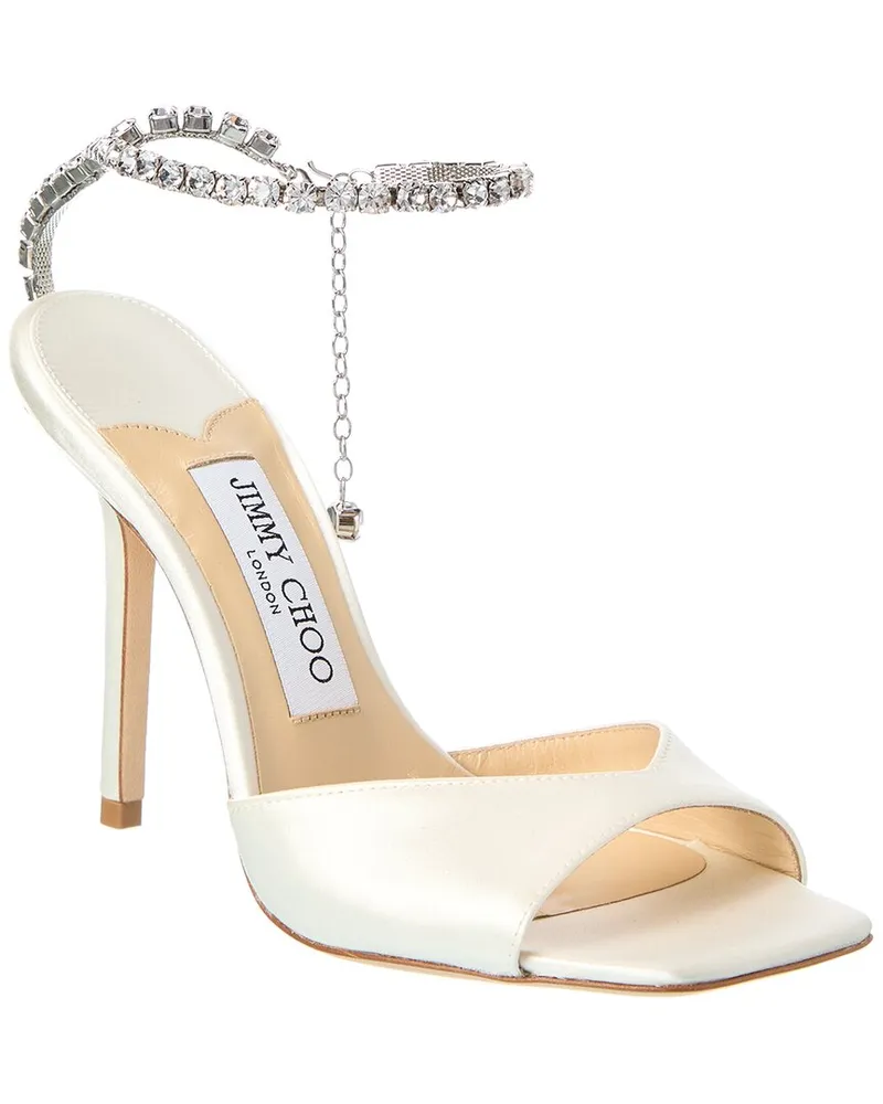 Jimmy Choo Saeda 100 Satin Sandal White