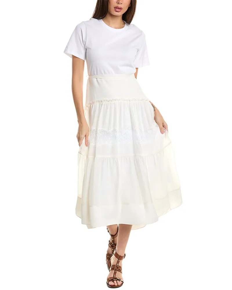 3.1 phillip lim Silk-Blend T-Shirt Dress Ivory