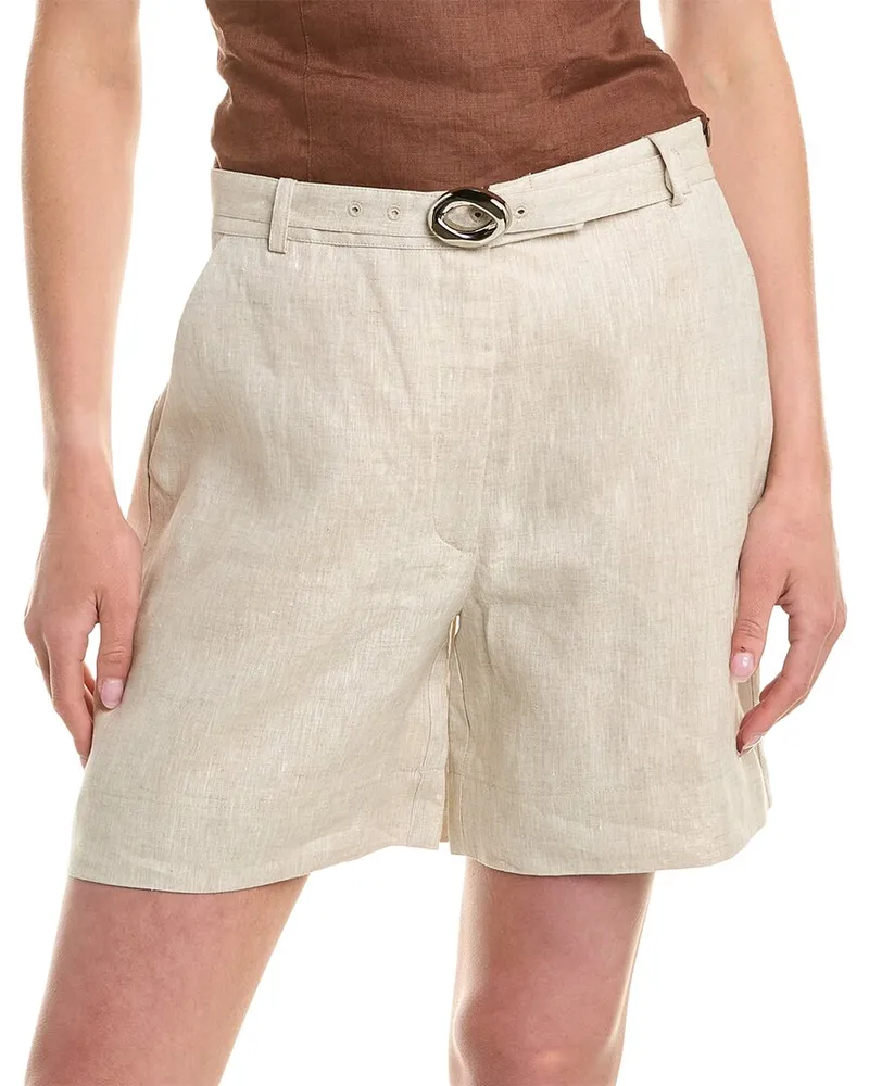 NICHOLAS Lavinia Tailored Linen Short Brown