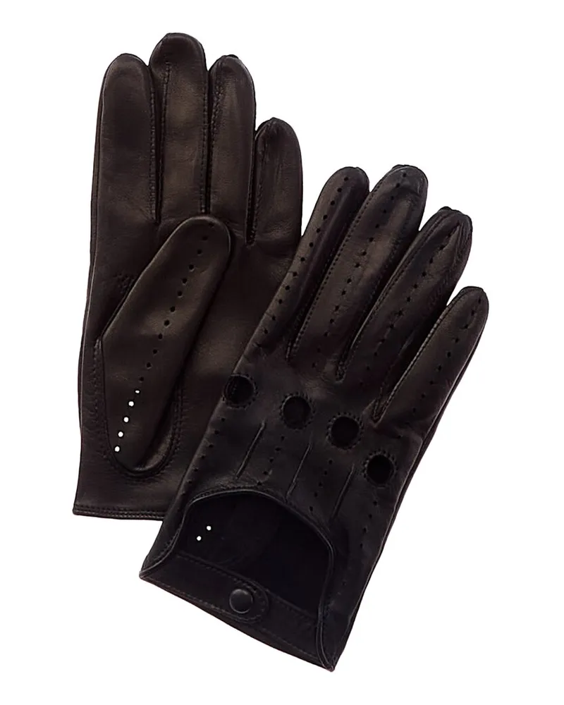 portolano  Leather Driving Gloves Black