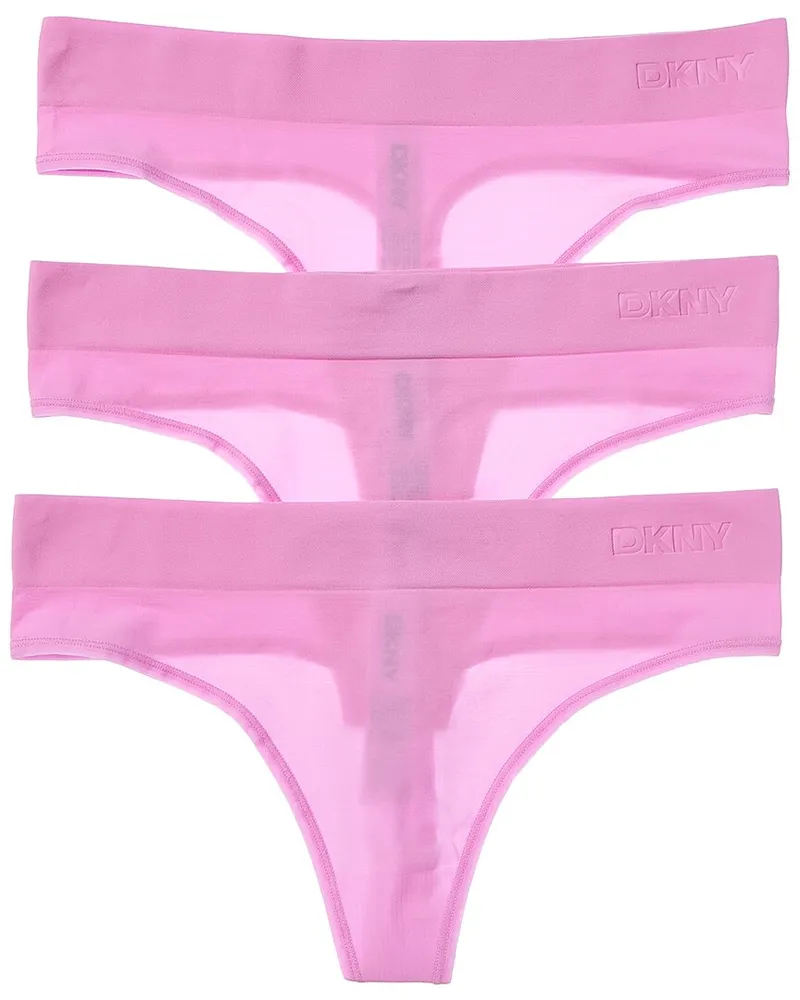 DKNY 3pk Seamless Litewear Thong Purple