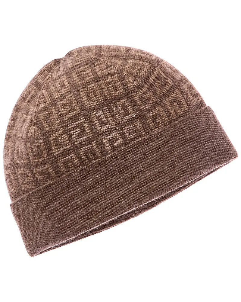Givenchy Knit Double-Face Wool& Cashmere-Blend Beanie Brown