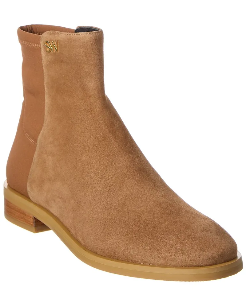 Stuart Weitzman Kye City Suede Bootie Brown