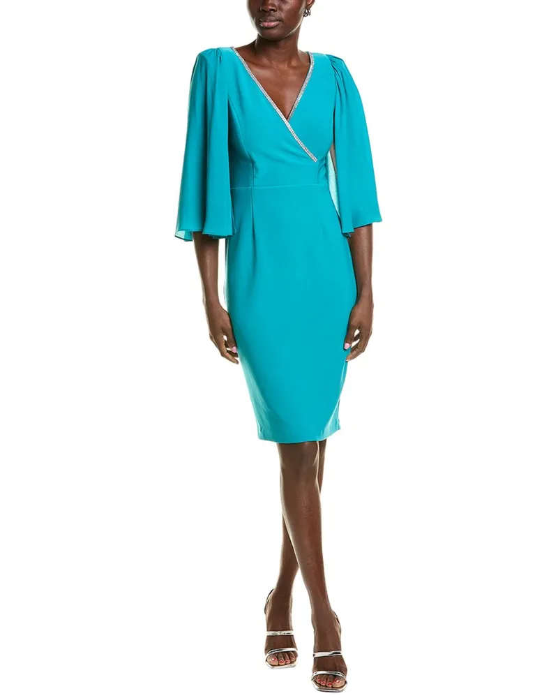 Joseph Ribkoff Studded Neckline Midi Dress Blue
