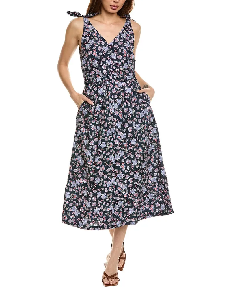 Nation Ltd Marcela Tie-Strap Midi Dress Blue