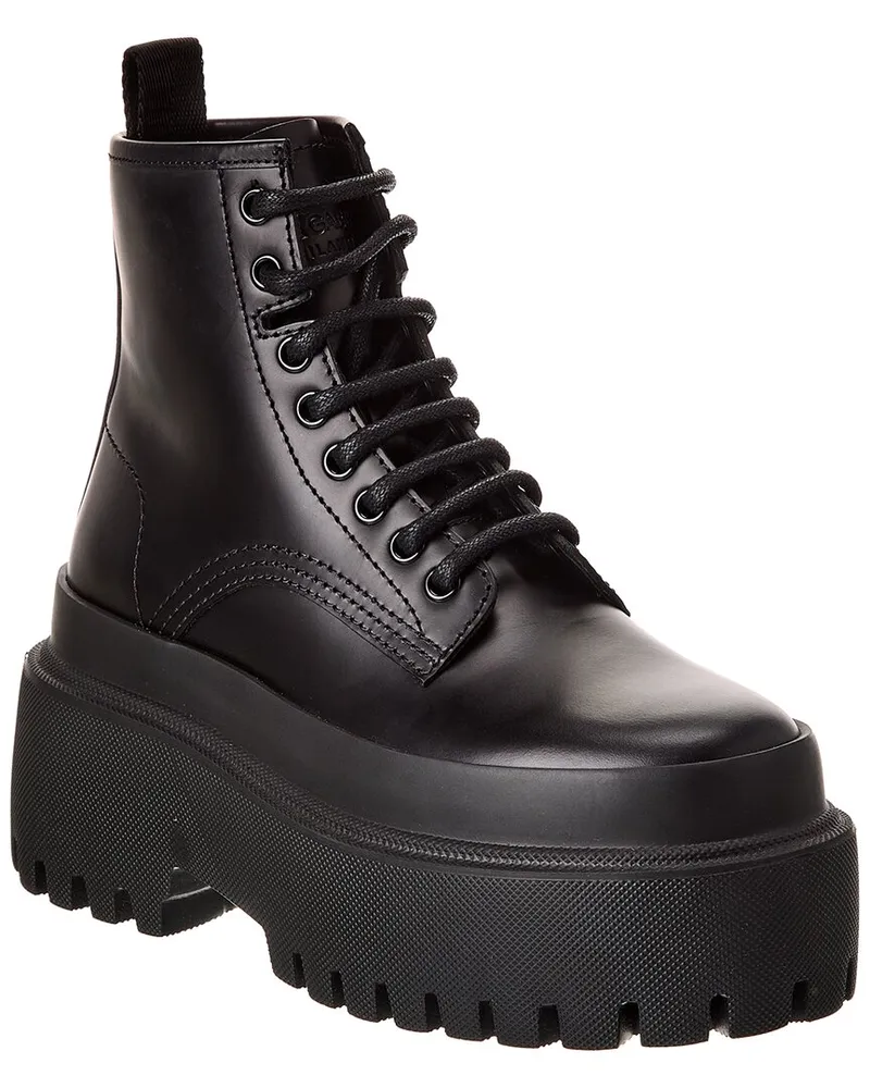 Dolce & Gabbana Brushed Leather Bootie Black