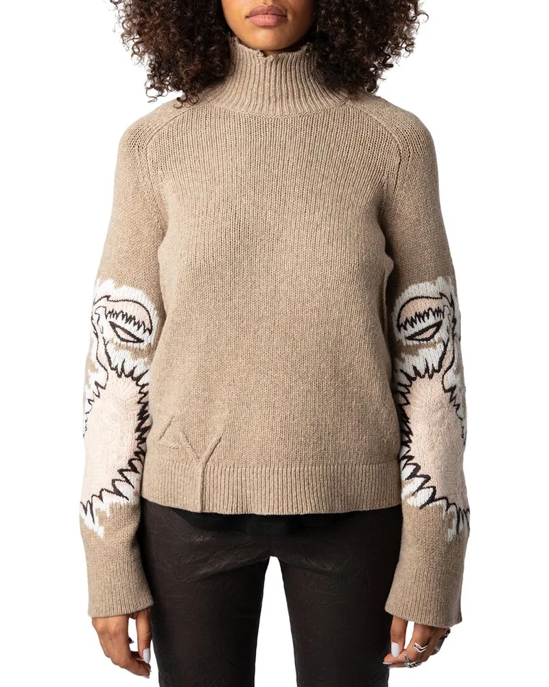 Zadig & Voltaire Sal We Custo Wool Sweater Tan