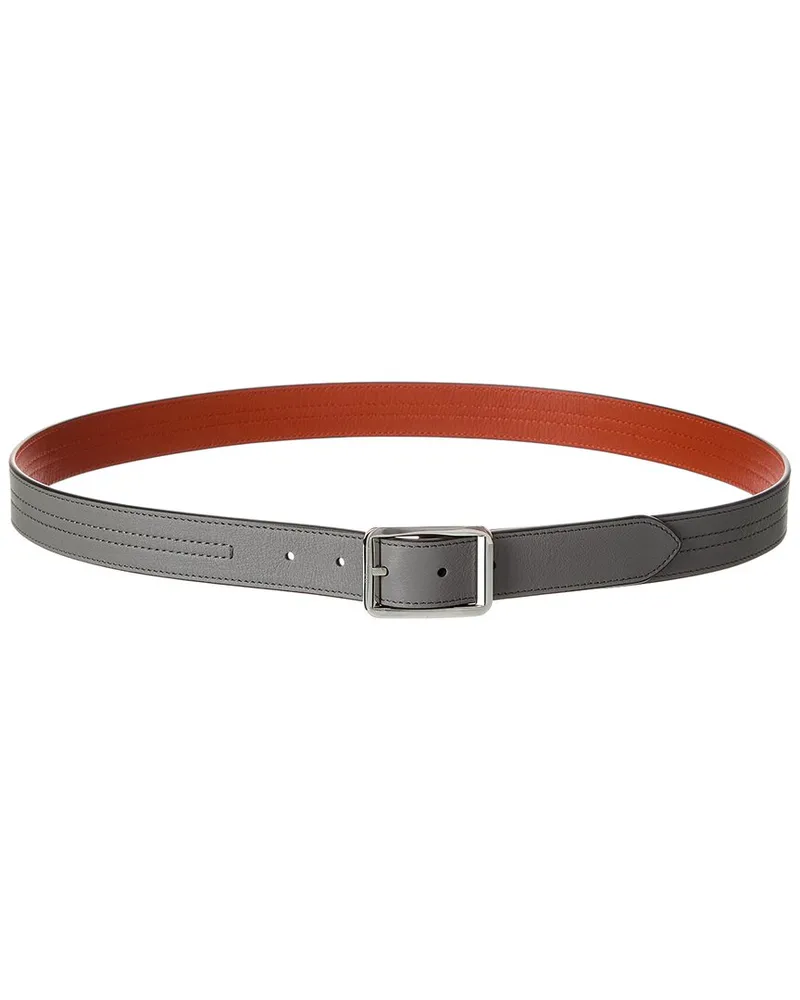 Mulberry Stitched Reversible Leather Belt Orange
