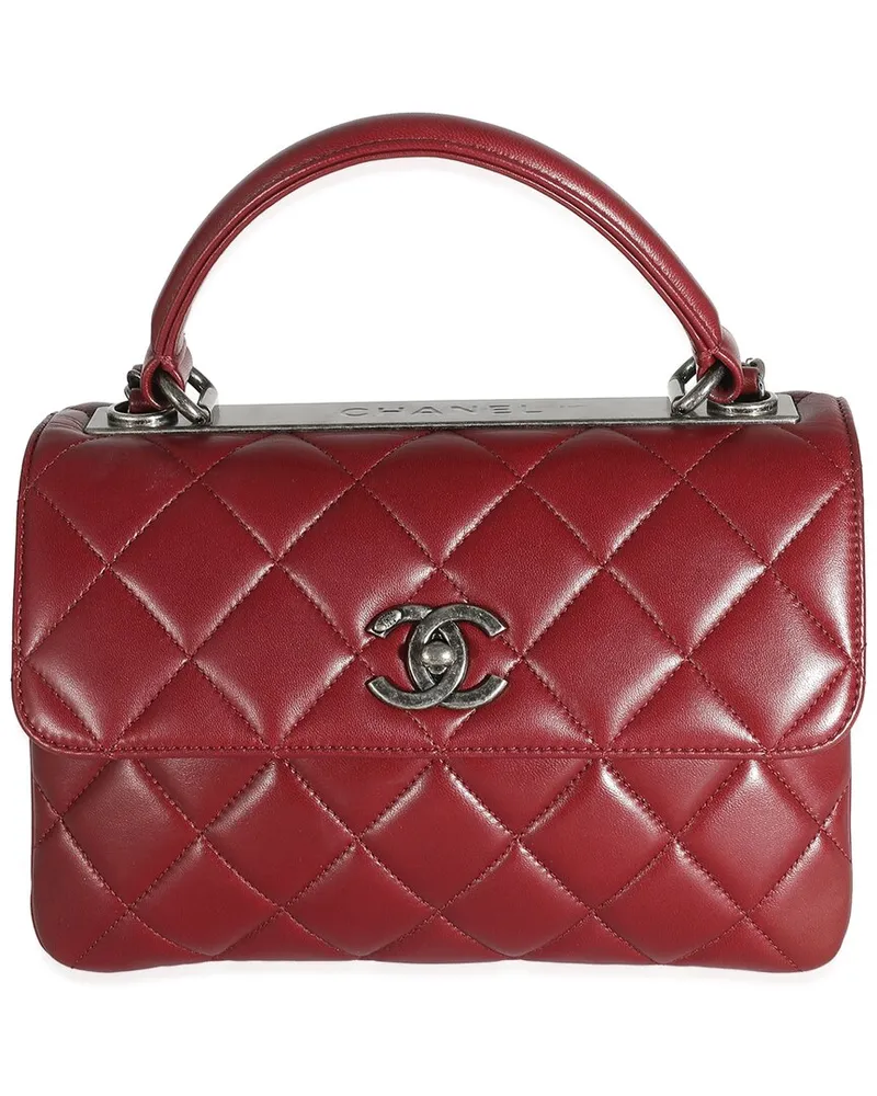 Chanel Burgundy Quilted Lambskin Small Trendy Flap Bag (Authentic Pre-Loved Nocolor