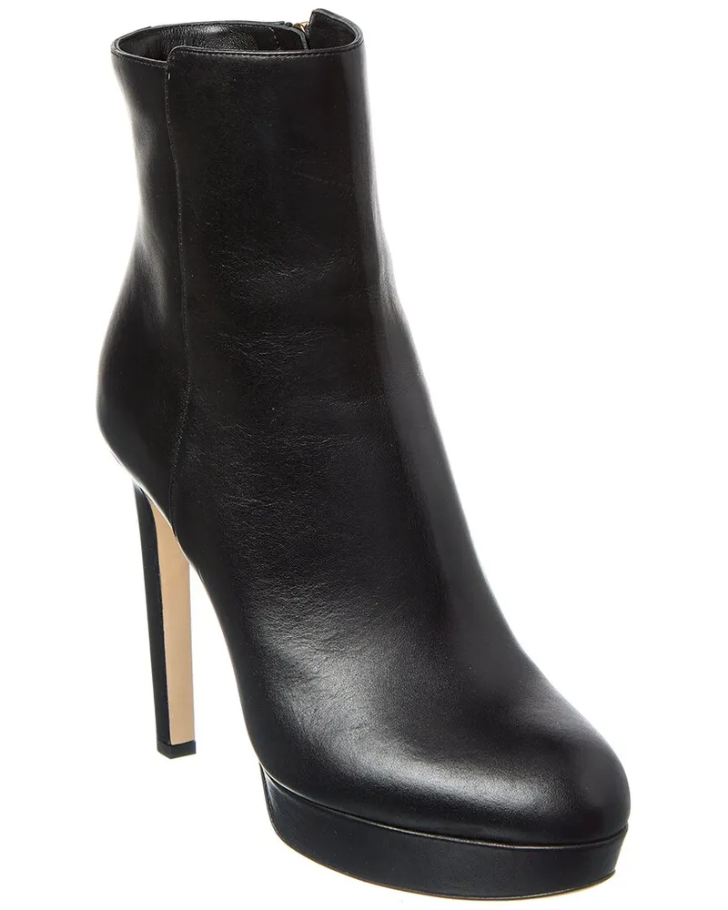 Jimmy Choo Maggie 115 Leather Bootie Black