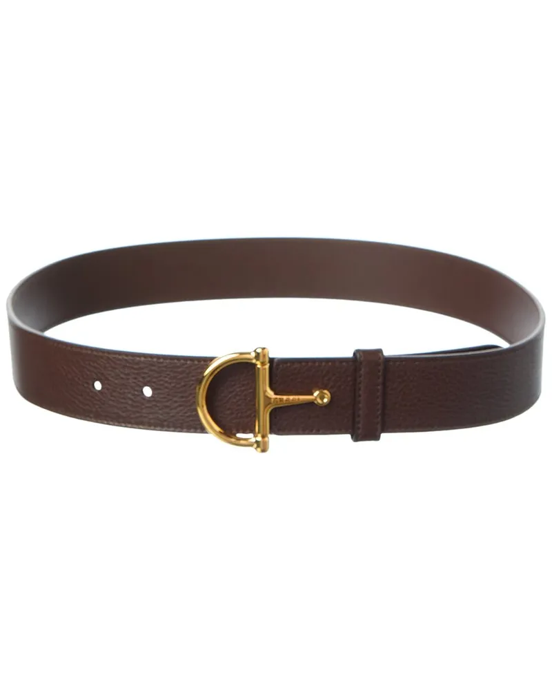 Gucci Half Horsebit Leather Belt Brown