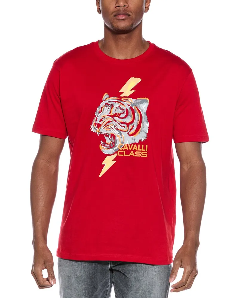 Roberto Cavalli Graphic T-Shirt Red
