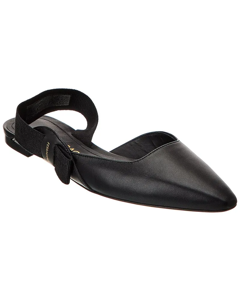 Ferragamo Ferragamo Leather Slingback Flat Black