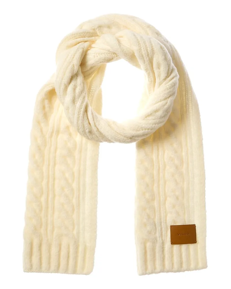 Vince Airspun Cable Wool-Blend Scarf White
