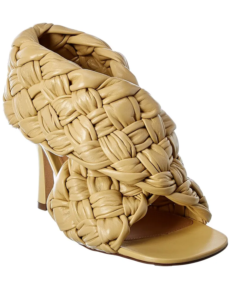 Bottega Veneta BV Board Leather Sandal Beige
