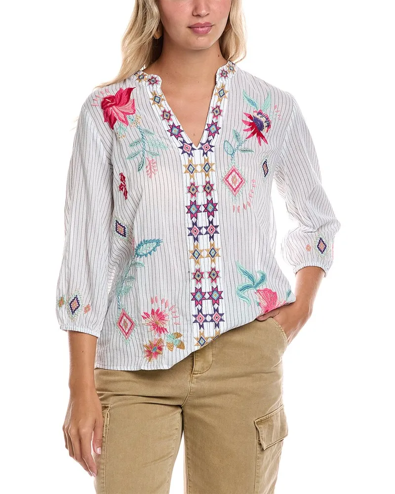 Johnny Was Paris Effortless Blouse White