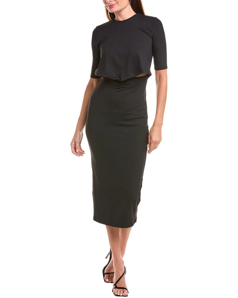 Susana Monaco Knotted Midi Dress Black