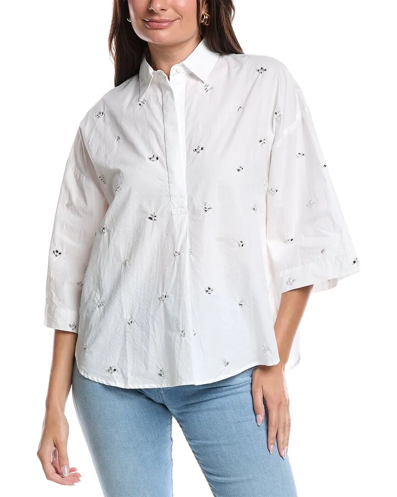 French Connection Rhodes Rhinestone Shirt White
