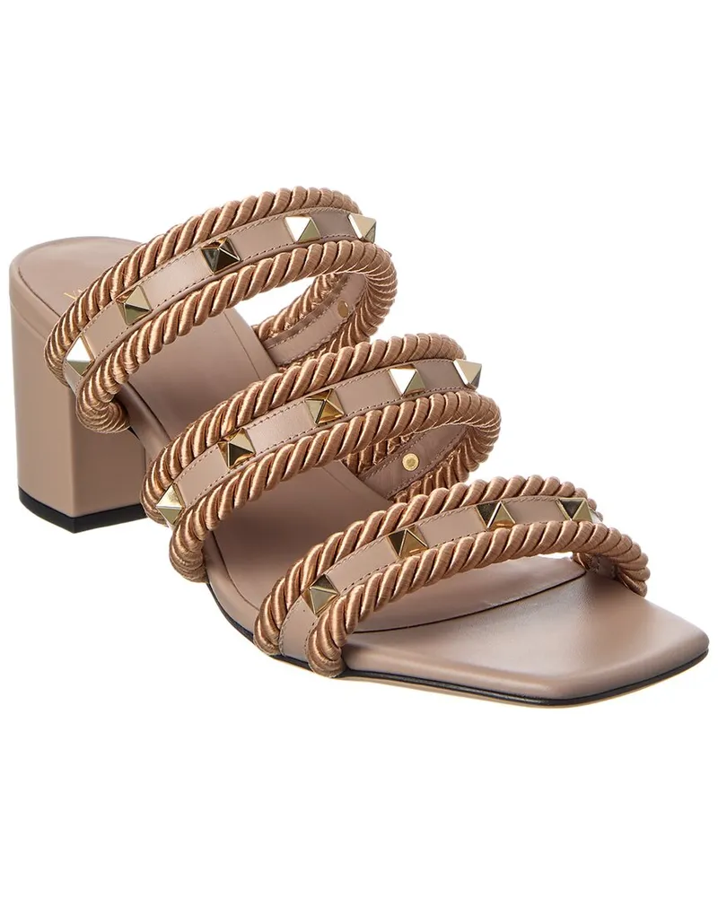 Valentino Garavani Rockstud 60 Leather Sandal Pink