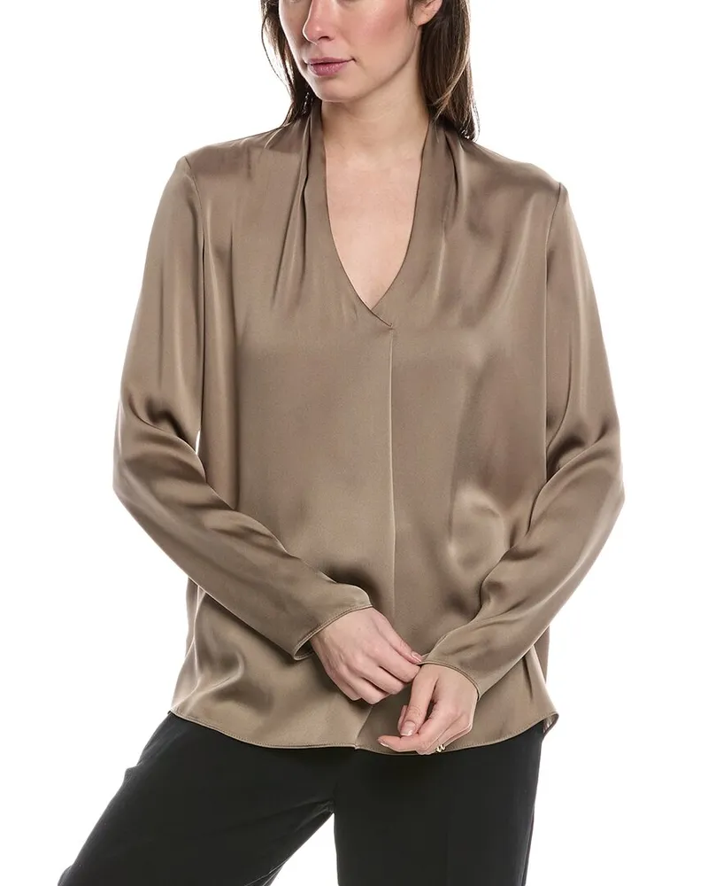 Joseph Ribkoff Front Pleat Top Brown