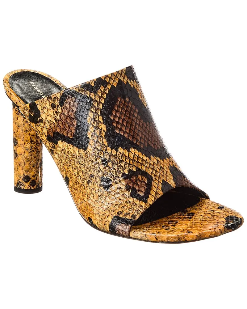 Proenza Schouler Python-Embossed Leather Sandal Brown