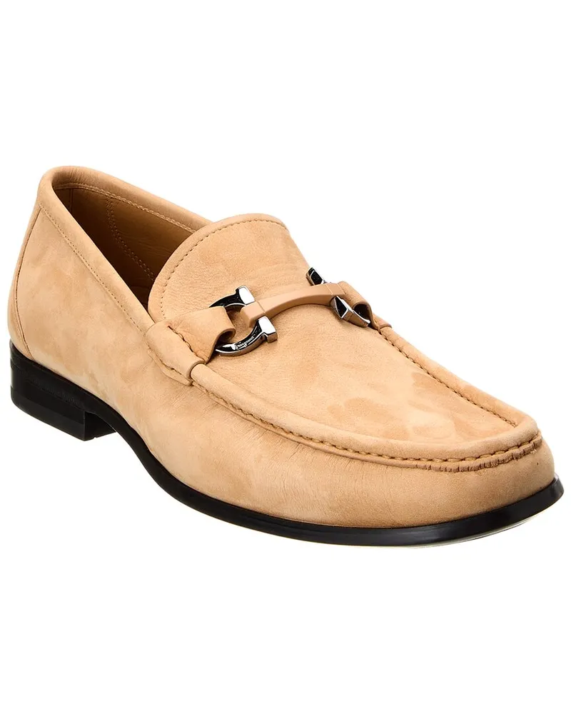 Ferragamo Grandioso Suede Loafer Brown