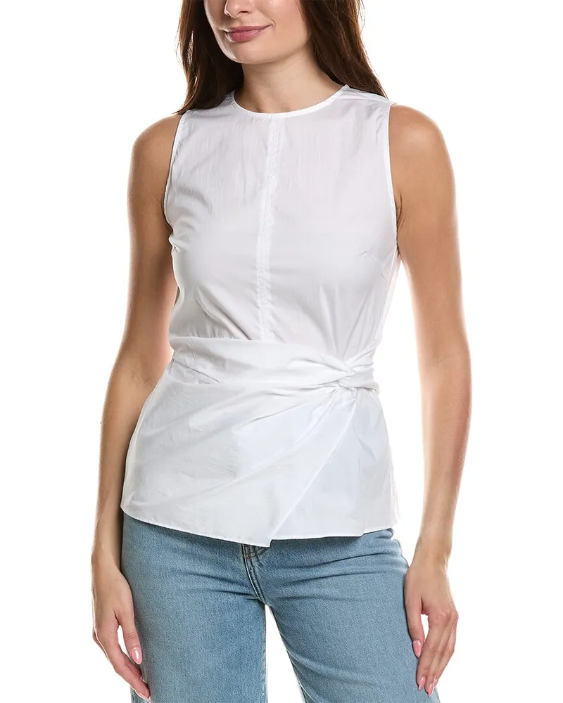 Jason Wu Twist Woven Top White