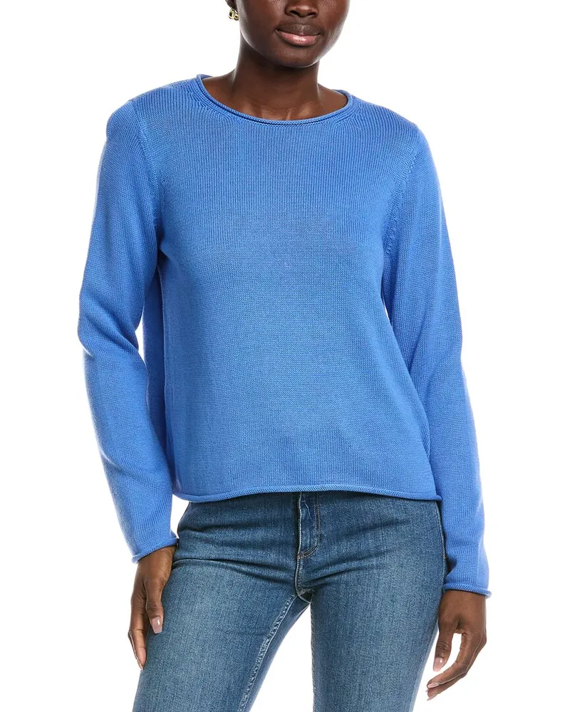 Eileen Fisher Jewel Neck Sweater Blue