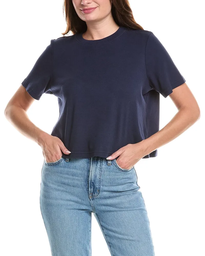 Michael Stars Kristen Crop T-Shirt Blue