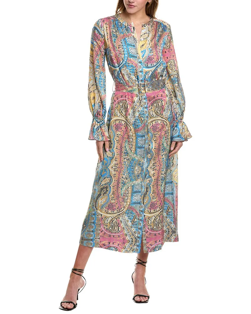 Elie Tahari Shadow Stripe Shirtdress Blue