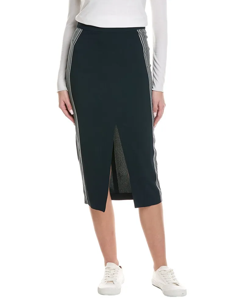Reiss Pia Side Stripe Pencil Skirt Blue